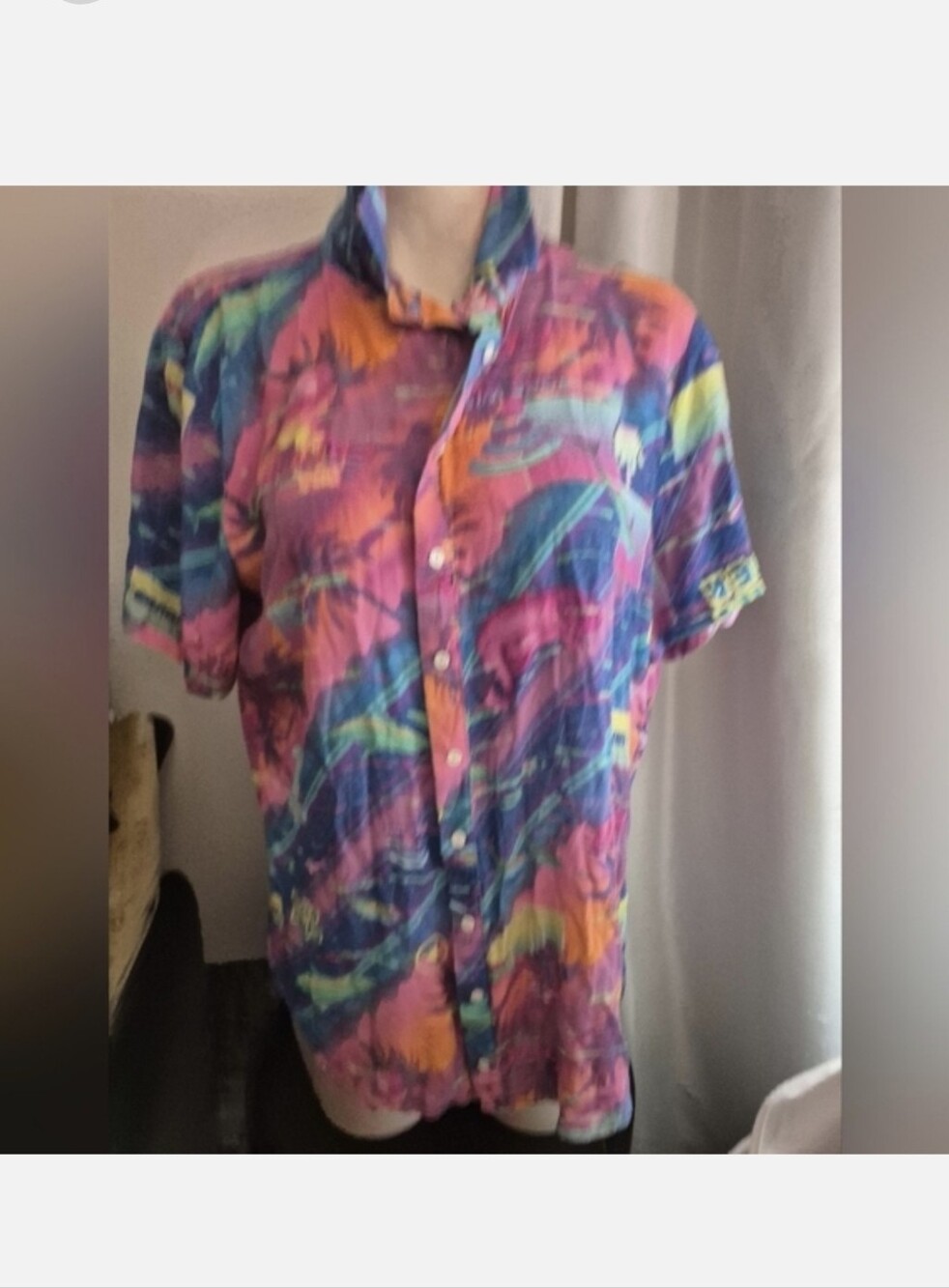 Blue Steel Vibrant Multicolor Shirt Size M - Picture 4 of 4